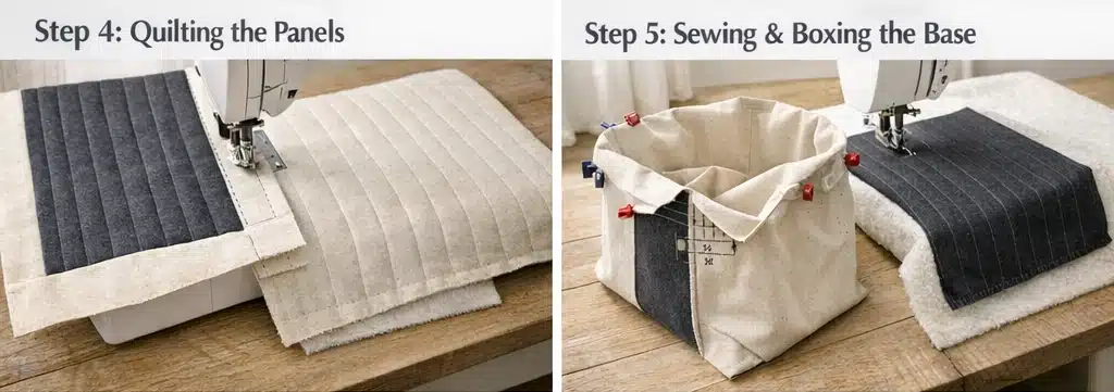 Durable Canvas Contemporary Quilted Laundry Bags for a Stylish Closet