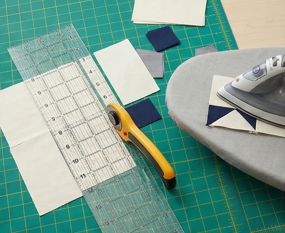 Elegant Star Pattern Intersected Nine Patch Bed Runners