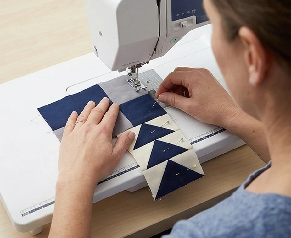 Elegant Star Pattern Intersected Nine Patch Bed Runners