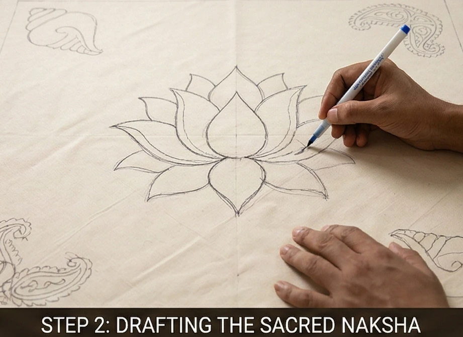 Elegant Sujni Kantha Bed Covers Woven with Meaningful Religious (Hindu) Symbols