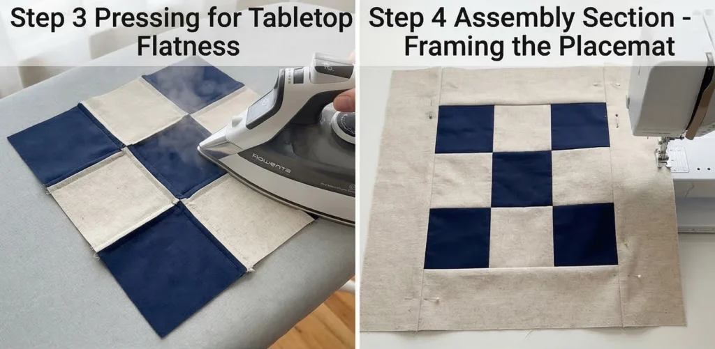 Elegant Two-Tone Contemporary Quilted Placemats for Upscale Tablescapes