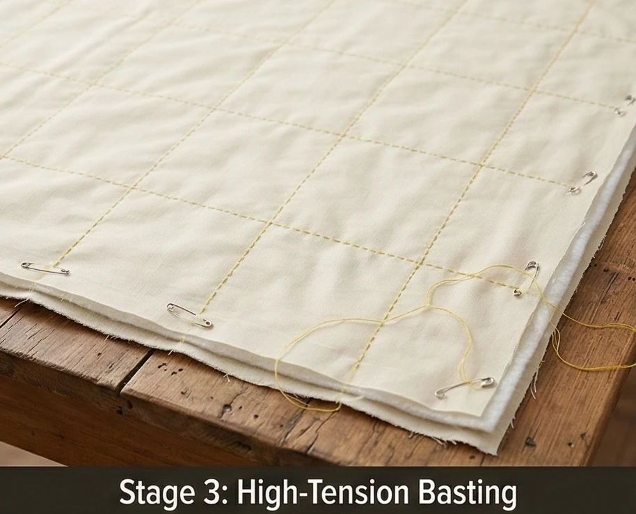 Hand-Stitched Cross-Stitch Nakshi Kantha Armchair Throws with Blooming Lotus Motifs