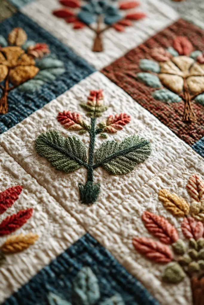 Hand-Stitched Nine Patch Couch Throws Featuring Hawaiian Appliqué Accents