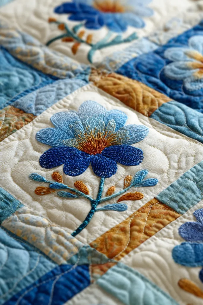 Hand-Stitched Nine Patch Couch Throws Featuring Hawaiian Appliqué Accents