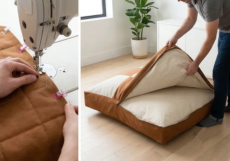 Heavyweight Nine Patch Floor Pillows for Casual Living Room Seating