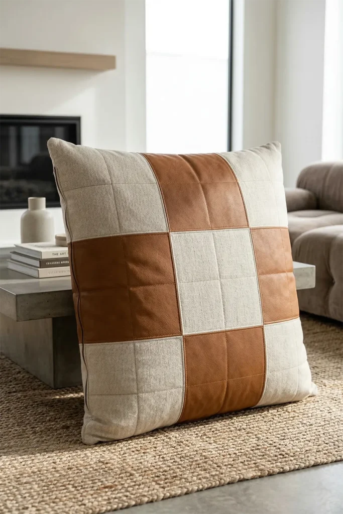 Heavyweight Nine Patch Floor Pillows for Casual Living Room Seating