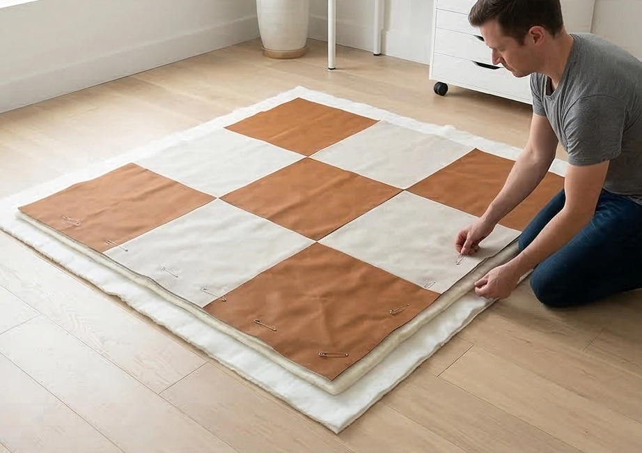 Heavyweight Nine Patch Floor Pillows for Casual Living Room Seating