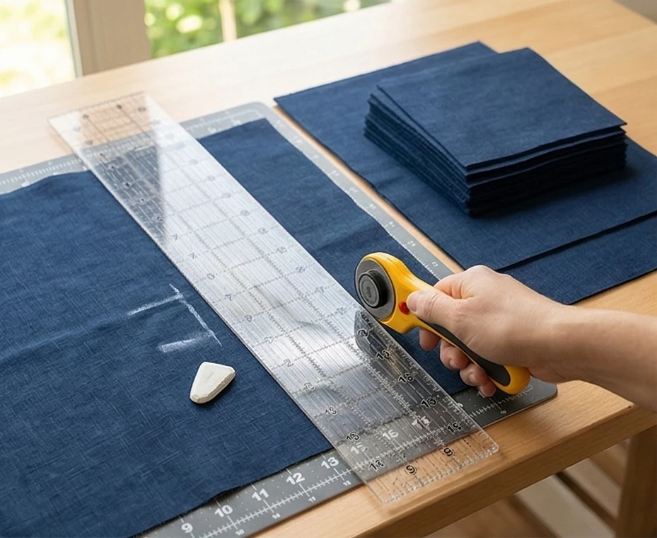 Japanese Sashiko Inspired Nine Patch Pillow Covers for a Zen Aesthetic