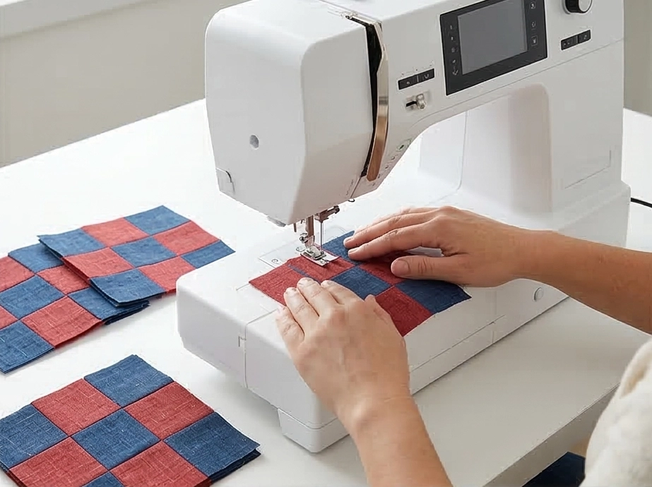 Layered Nine Patch Table Toppers Inspired by Indigenous Design Elements