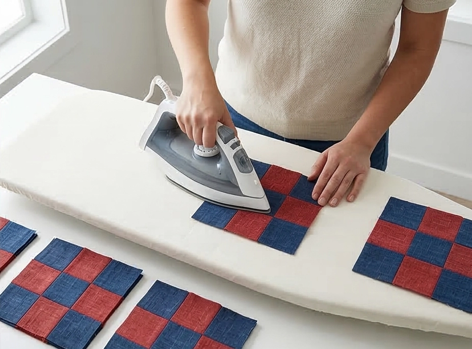 Layered Nine Patch Table Toppers Inspired by Indigenous Design Elements