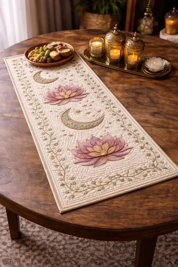Layered Sujni Kantha Table Toppers Woven with Meaningful Religious Symbols