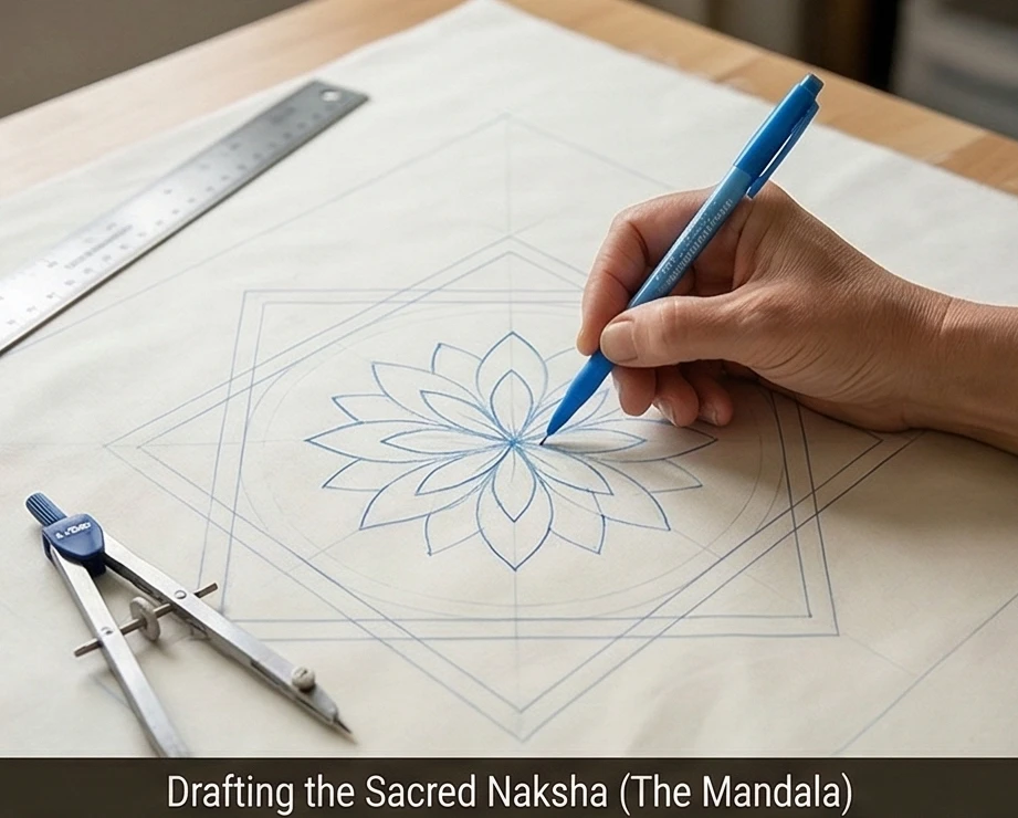 Layered Sujni Kantha Table Toppers Woven with Meaningful Religious Symbols