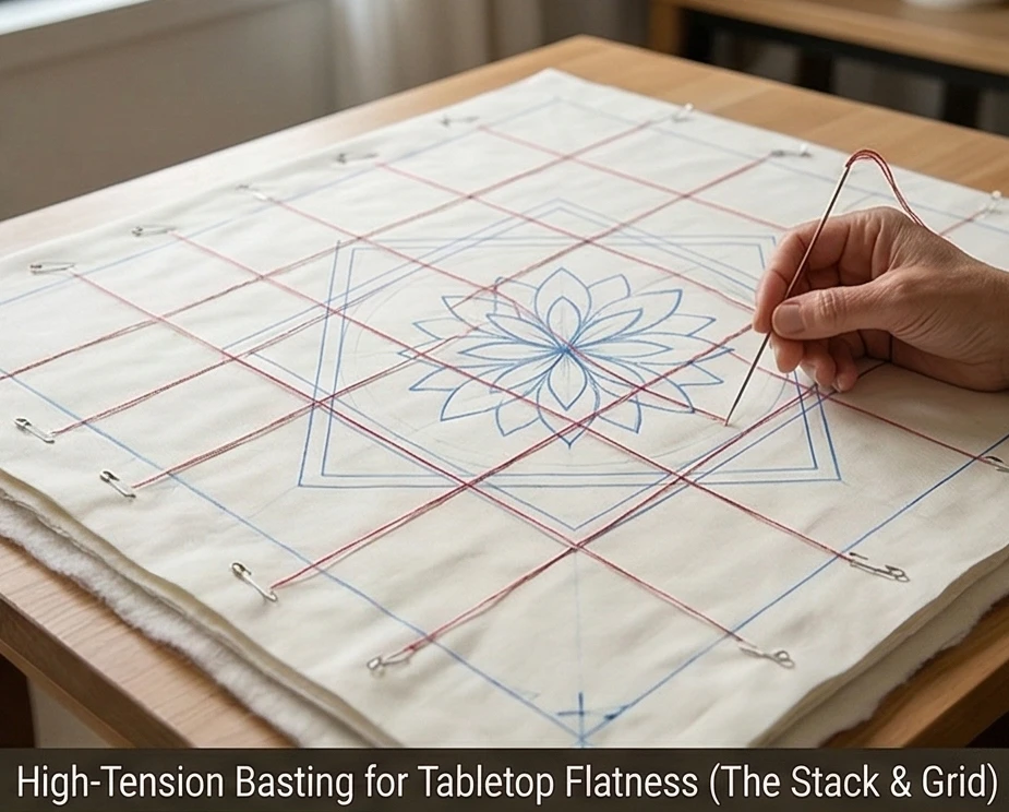 Layered Sujni Kantha Table Toppers Woven with Meaningful Religious Symbols