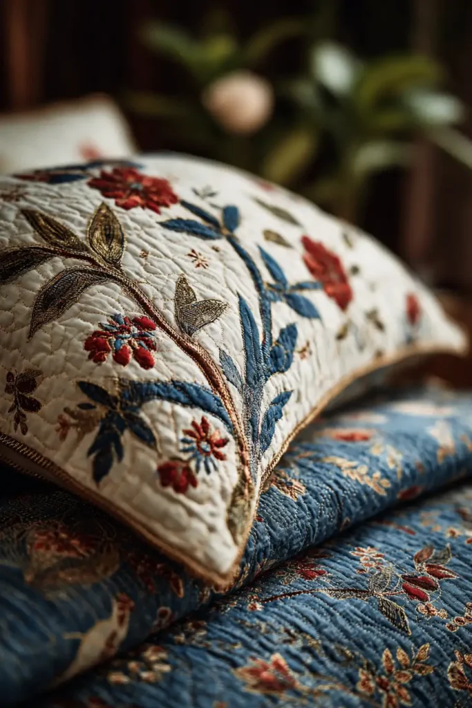 Luxurious Lohori Kantha Bed Sheets Inspired by the Lush Forests of Bengal