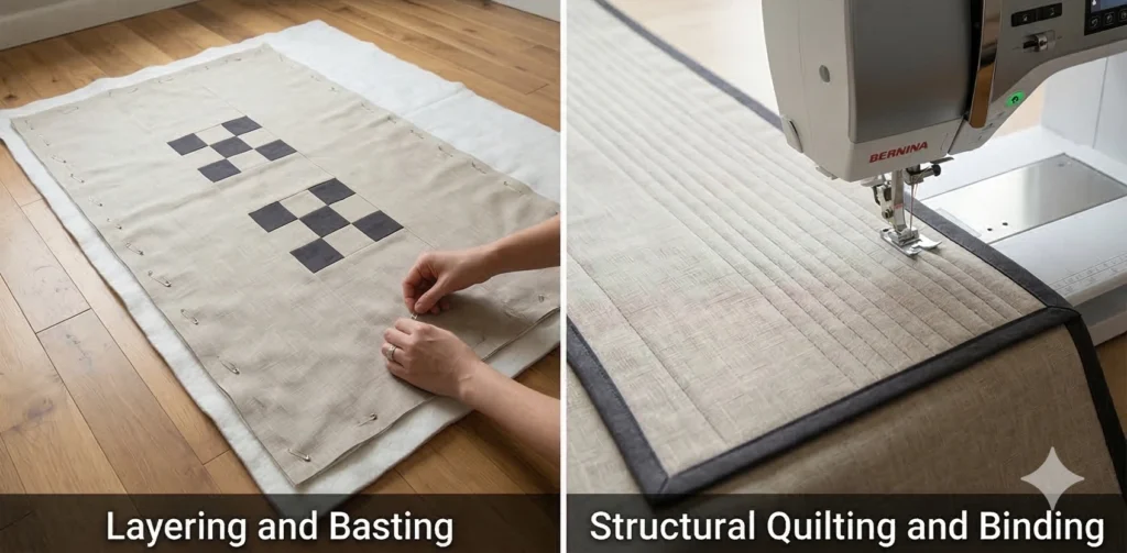 Minimalist Contemporary Quilted Table Runners to Elevate Dining Spaces