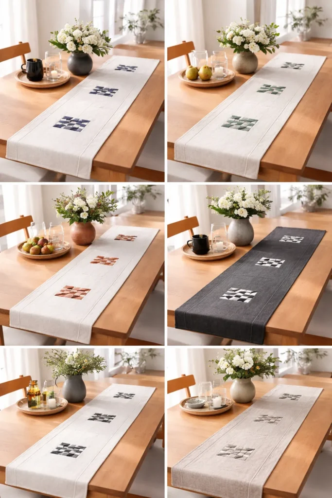 Minimalist Contemporary Quilted Table Runners to Elevate Dining Spaces