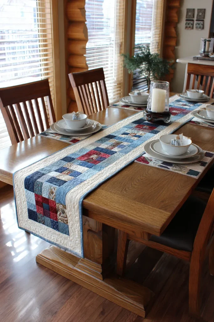 Minimalist Contemporary Quilted Table Runners to Elevate Dining Spaces