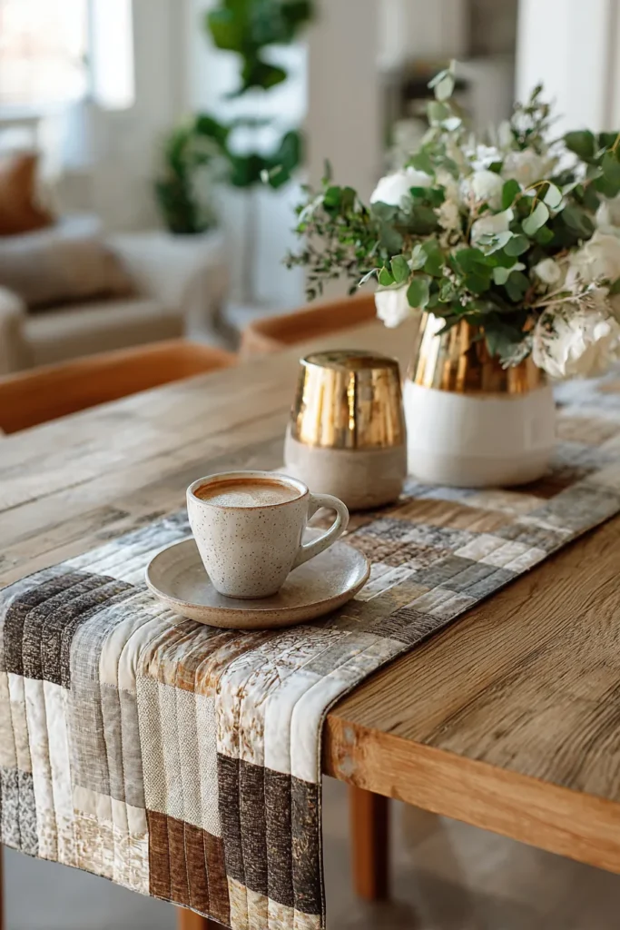 Minimalist Contemporary Quilted Table Runners to Elevate Dining Spaces