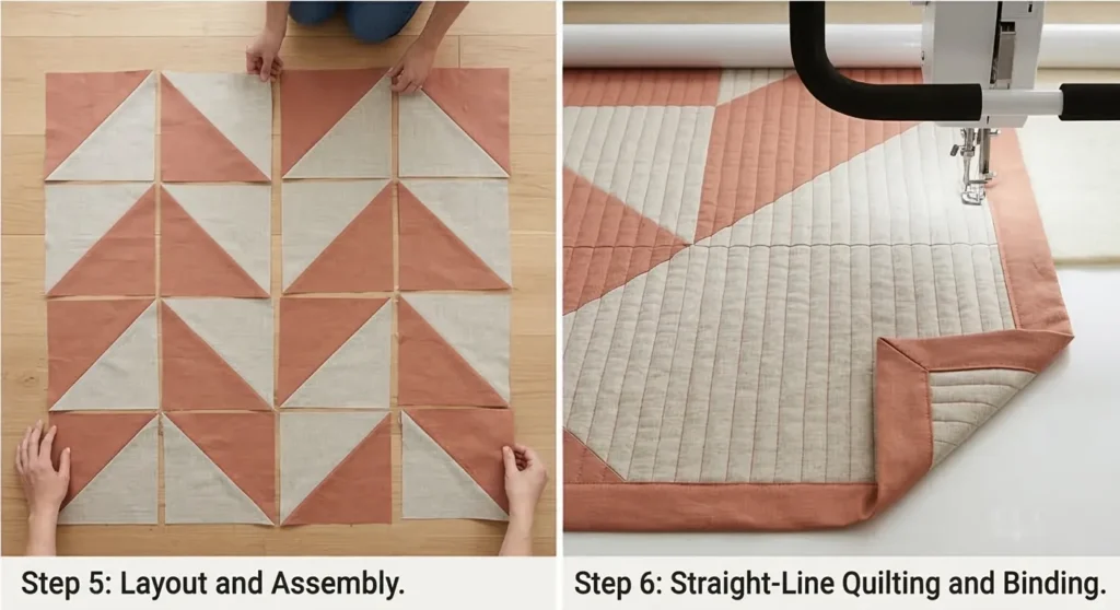 Minimalist Geometric Contemporary Quilt Patterns for a Serene Master Bedroom