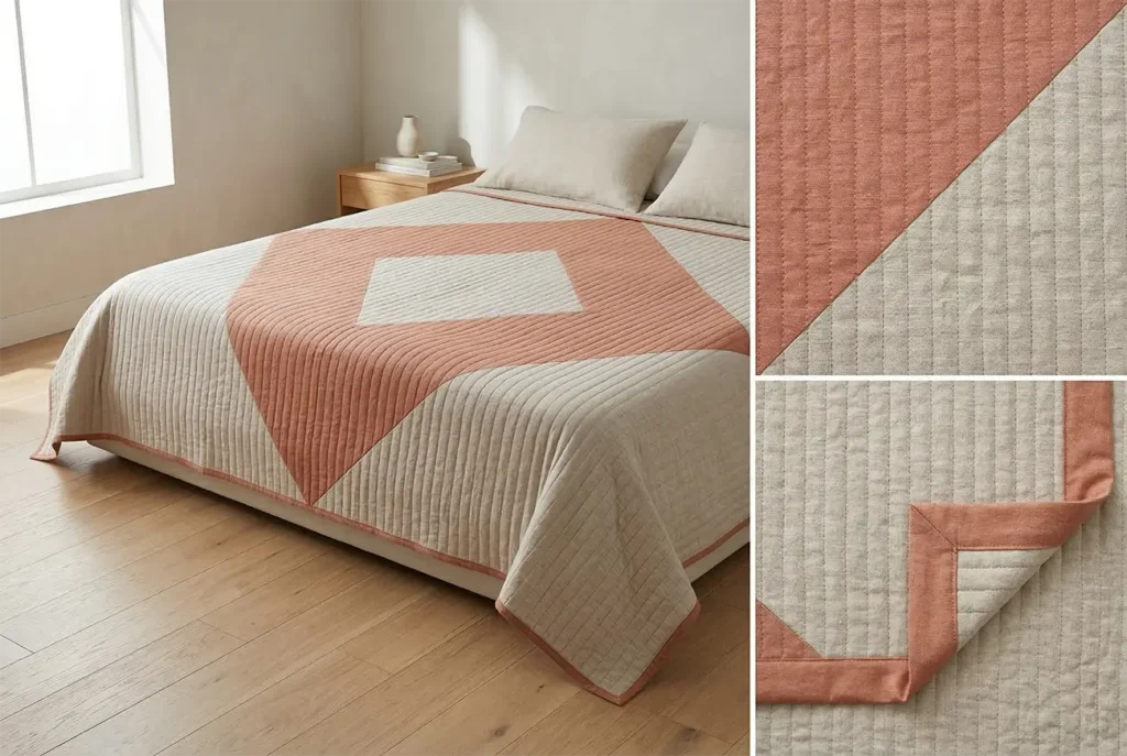 Minimalist Geometric Contemporary Quilt Patterns for a Serene Master Bedroom