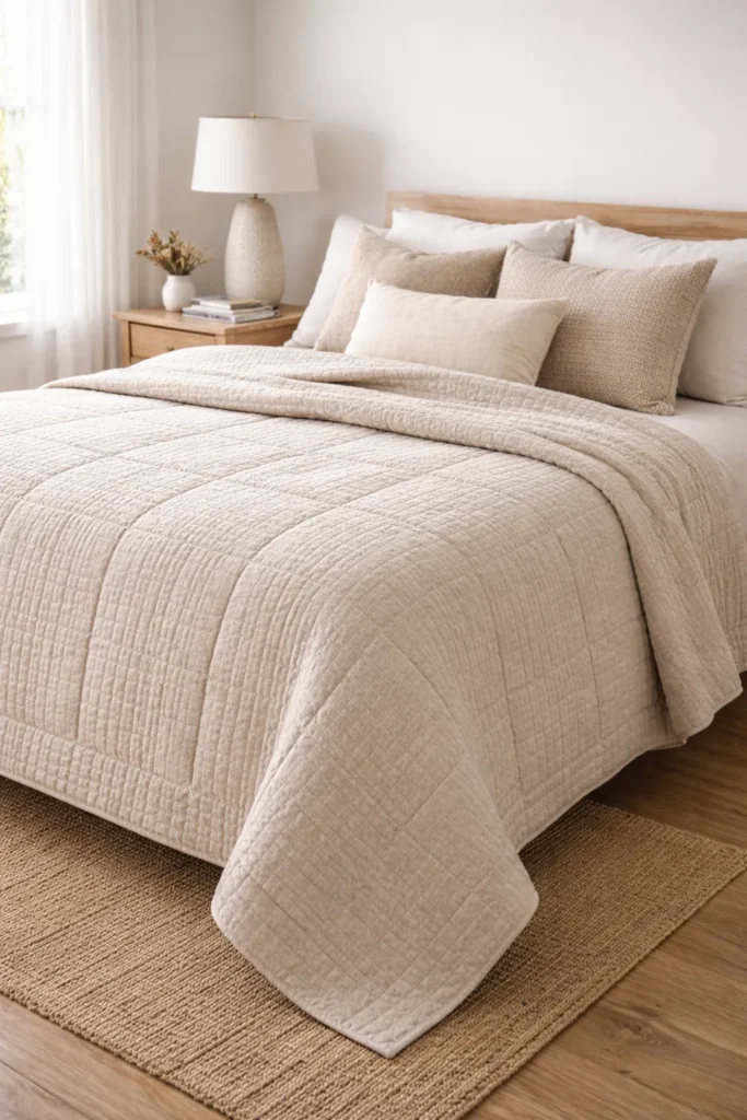 Minimalist Textured Contemporary Quilts for Cozy Yet Stylish Bedroom Retreats