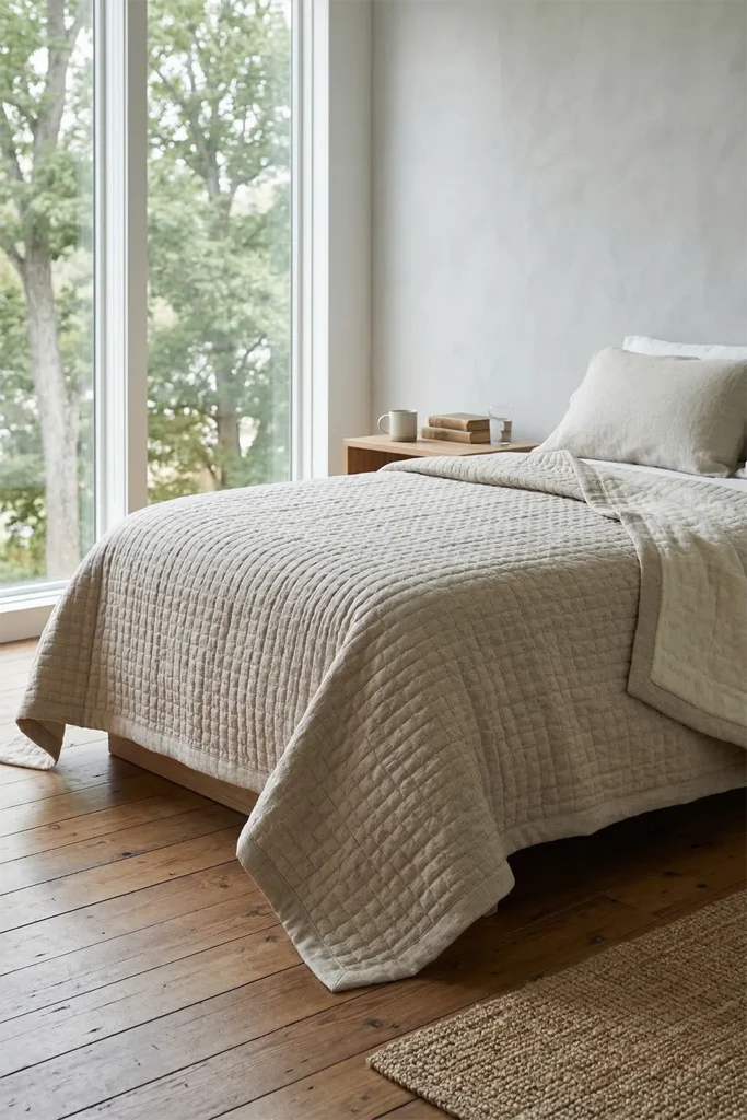 Minimalist Textured Contemporary Quilts for Cozy Yet Stylish Bedroom Retreats