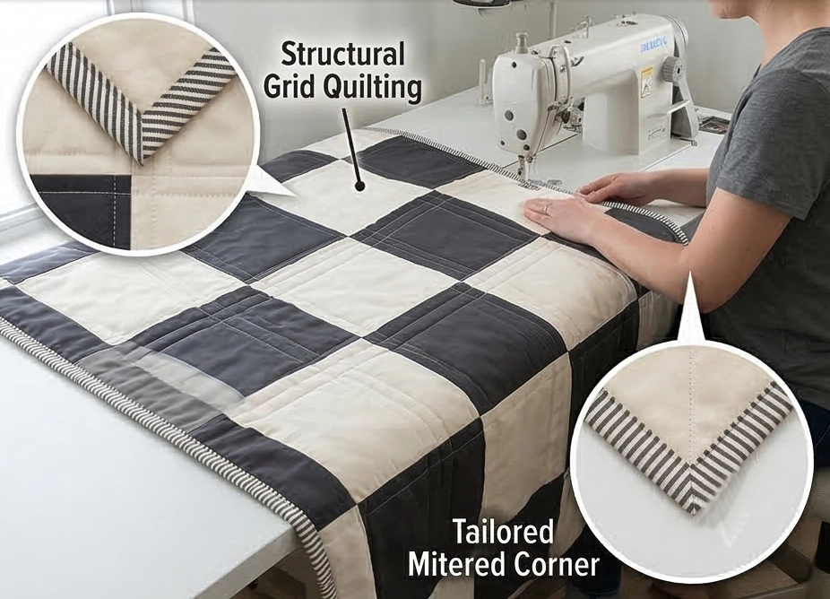 Modern Farmhouse Nine Patch Couch Covers for Everyday Elegance