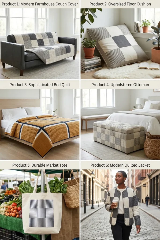 Modern Farmhouse Nine Patch Couch Covers for Everyday Elegance