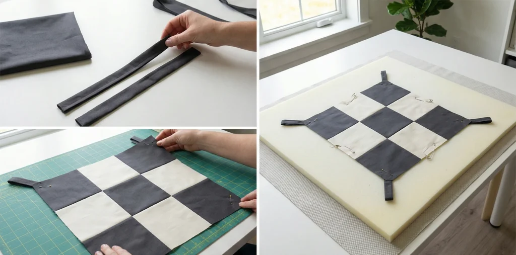 Modern Geometric Contemporary Quilted Chair Pads for Dining Room Elegance