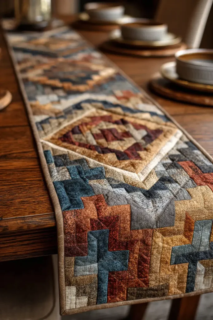 Modern Geometric Navajo Quilt Table Toppers for Centerpieces