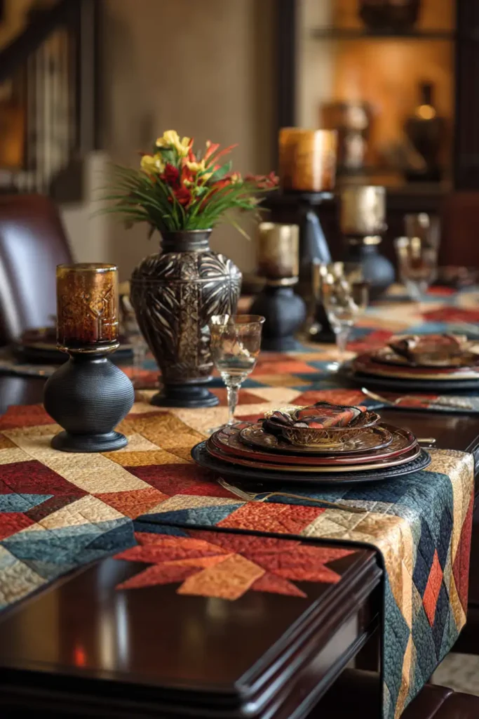 Modern Geometric Navajo Quilt Table Toppers for Centerpieces