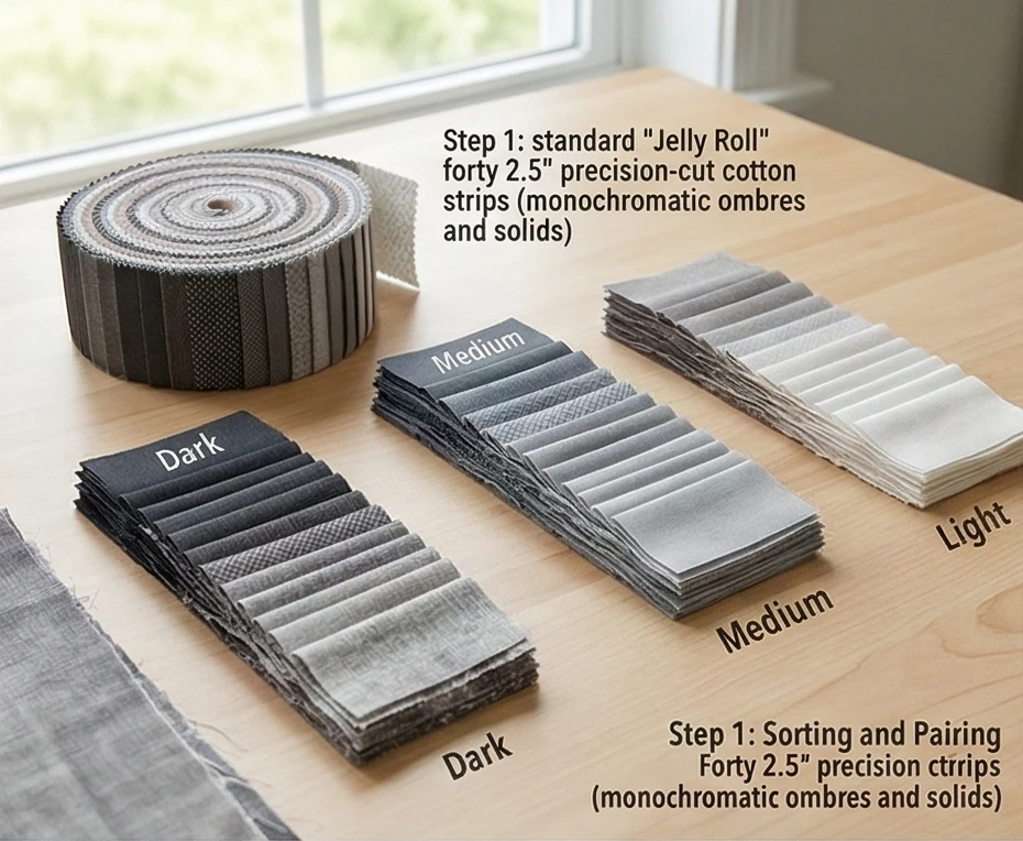 Modern Jelly Roll Strip Pieced Nine Patch Bedspreads for Quick Elegance