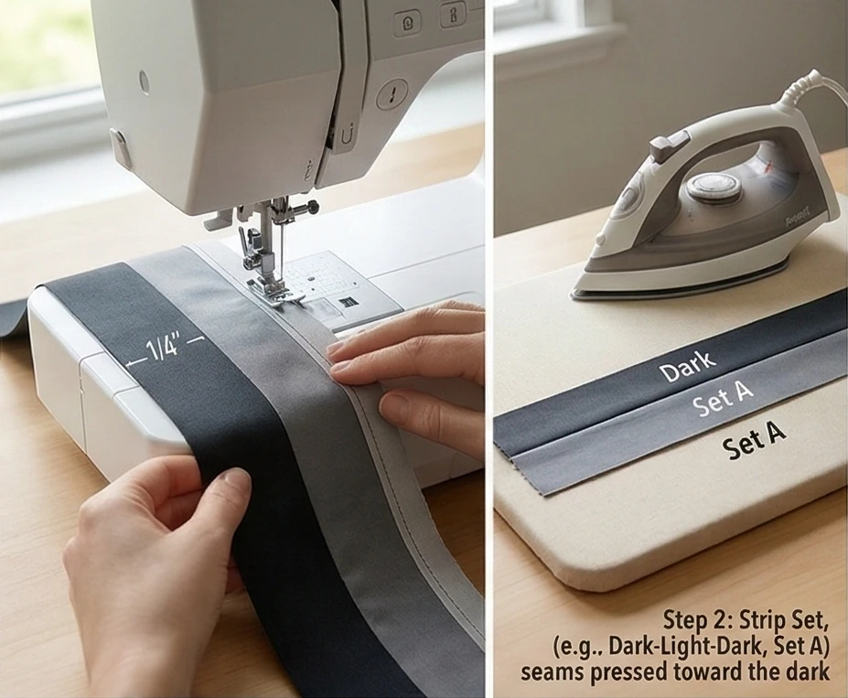 Modern Jelly Roll Strip Pieced Nine Patch Bedspreads for Quick Elegance