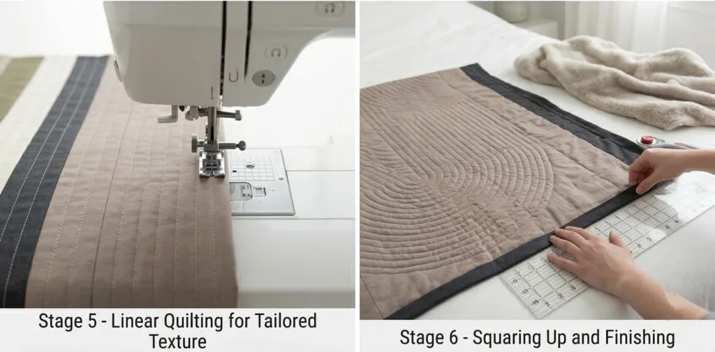 Modern Striped Contemporary Quilt Throws for Cozy Bedroom Layering