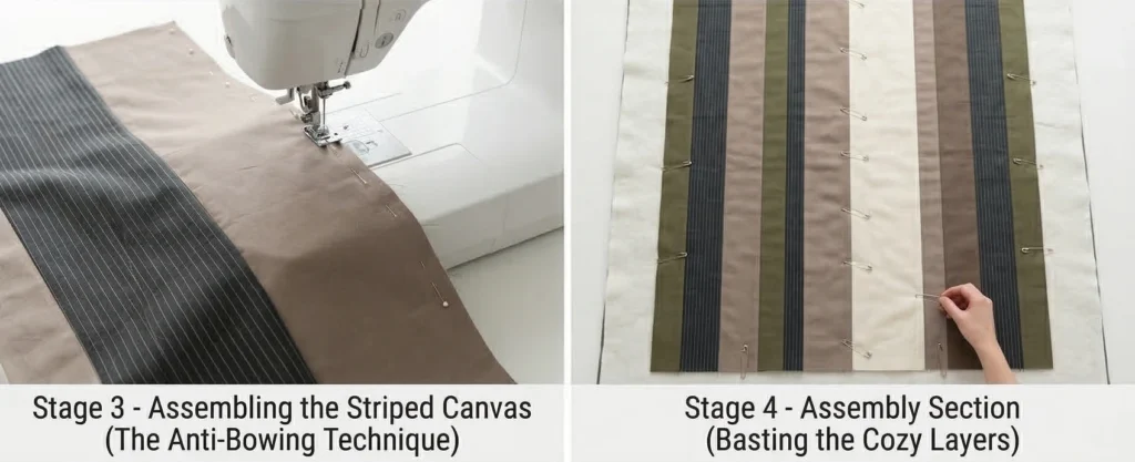 Modern Striped Contemporary Quilt Throws for Cozy Bedroom Layering