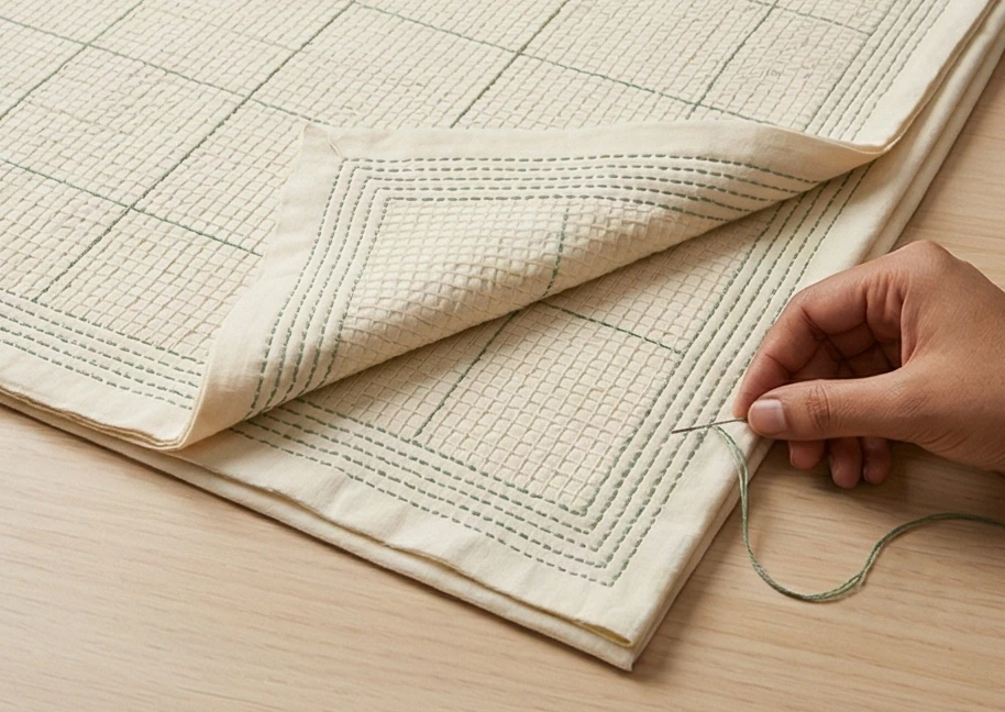 Nakshi Kantha Bed Sheets Featuring Floral Garden Tales