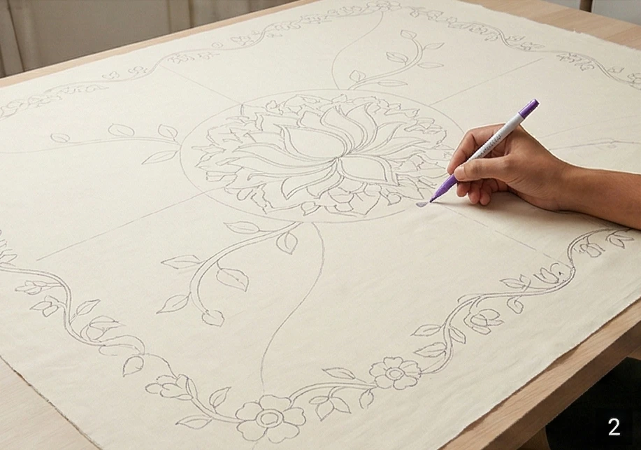 Nakshi Kantha Bed Sheets Featuring Floral Garden Tales