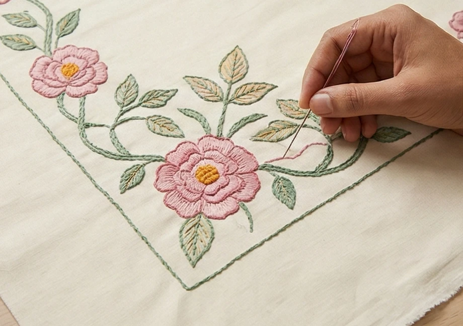 Nakshi Kantha Bed Sheets Featuring Floral Garden Tales