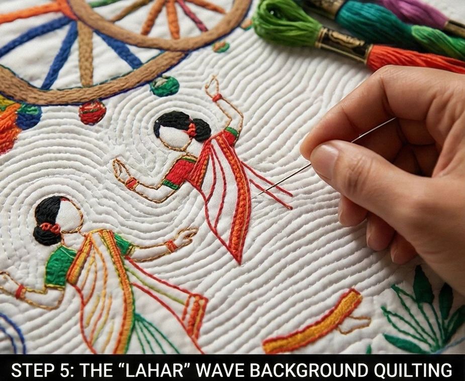 Nakshi Kantha Pillow Covers Showcasing Village Festival Scenes