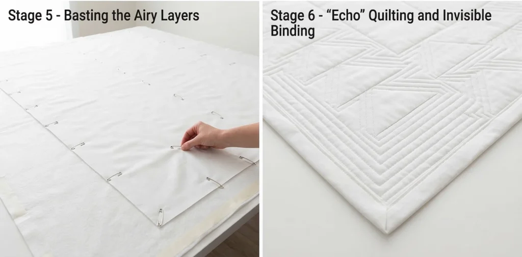 Negative Space Contemporary Quilt Designs for Airy, Elegant Bedrooms