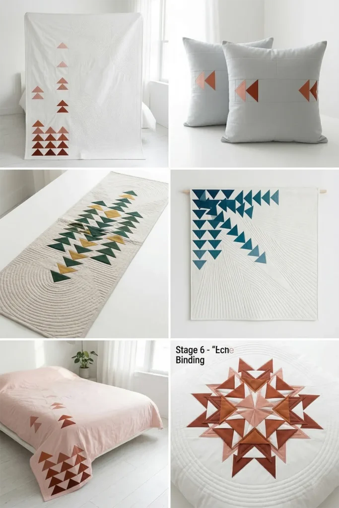 Negative Space Contemporary Quilt Designs for Airy, Elegant Bedrooms