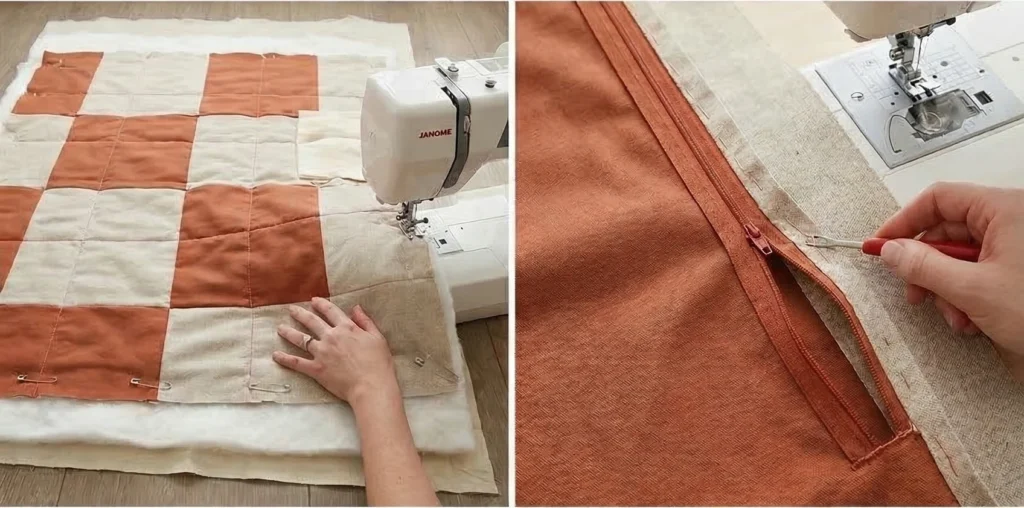 Oversized Contemporary Quilted Floor Pillows for Casual Lounge Seating