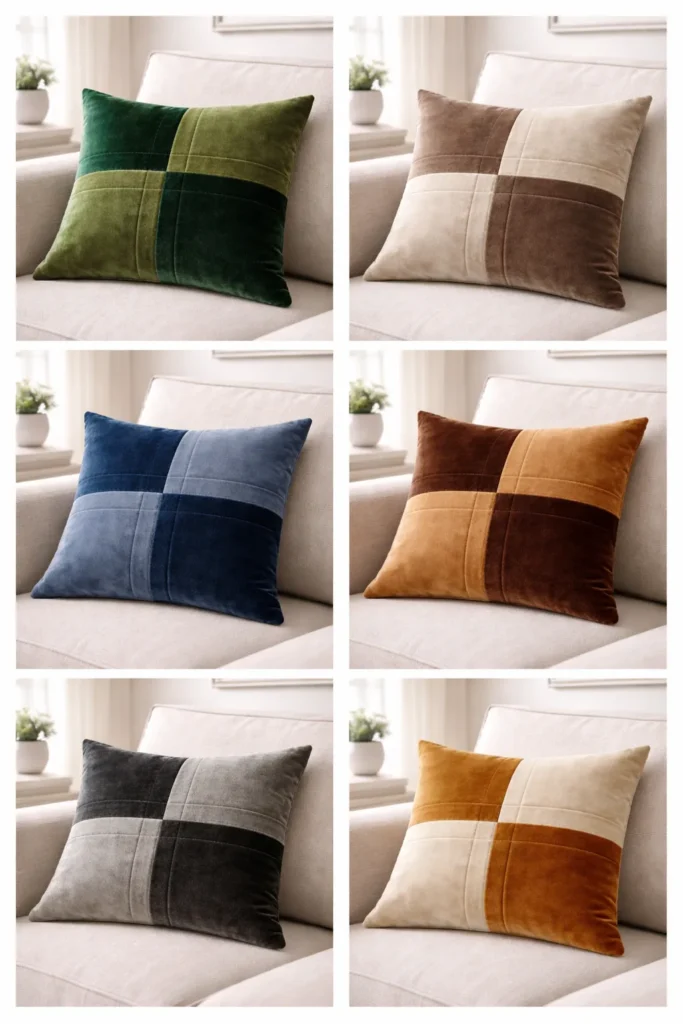 Plush Velvet Contemporary Quilt Pillow Covers for an Upscale Look
