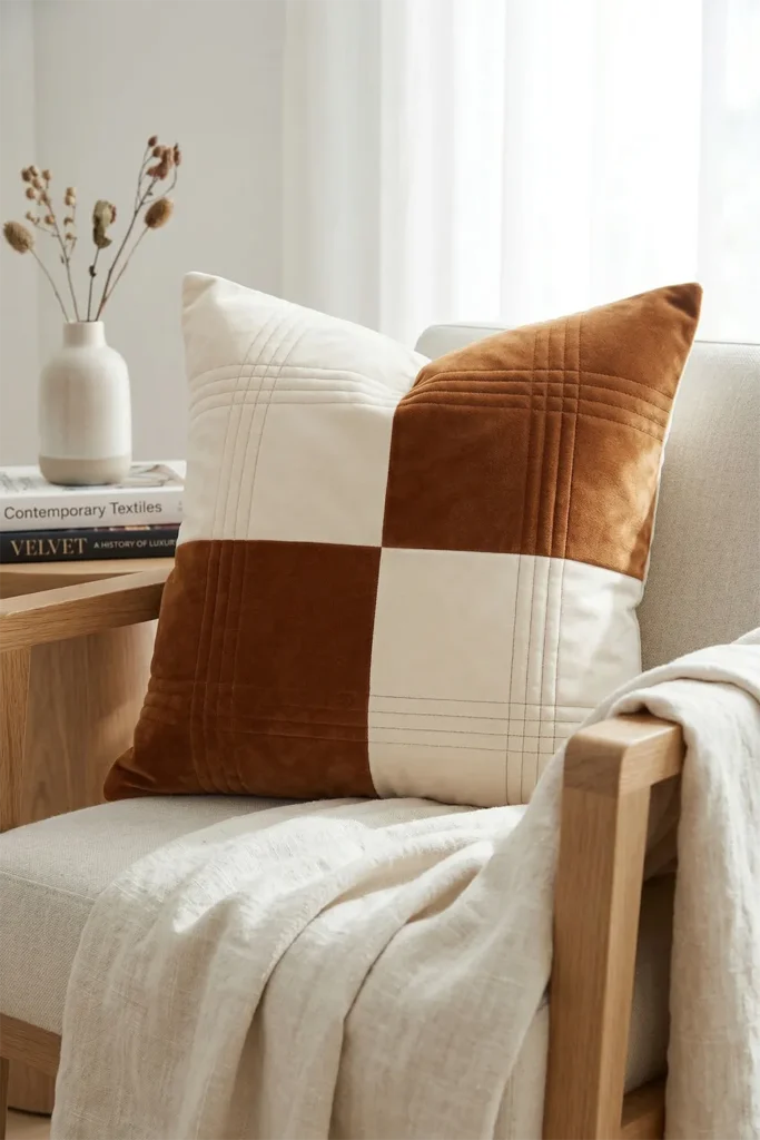 Plush Velvet Contemporary Quilt Pillow Covers for an Upscale Look