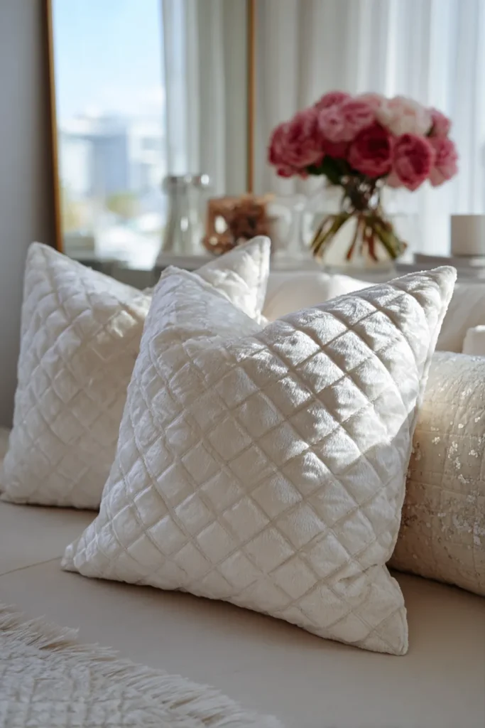Plush Velvet Contemporary Quilt Pillow Covers for an Upscale Look