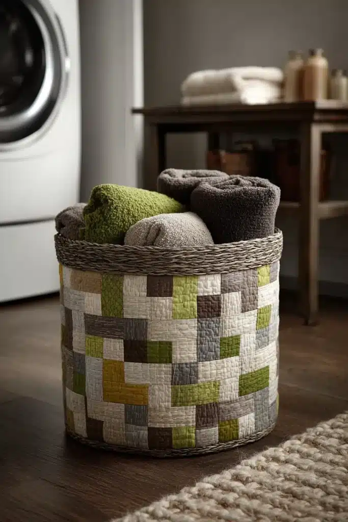 Reversible Modern Contemporary Quilted Laundry Baskets for Chic Organization