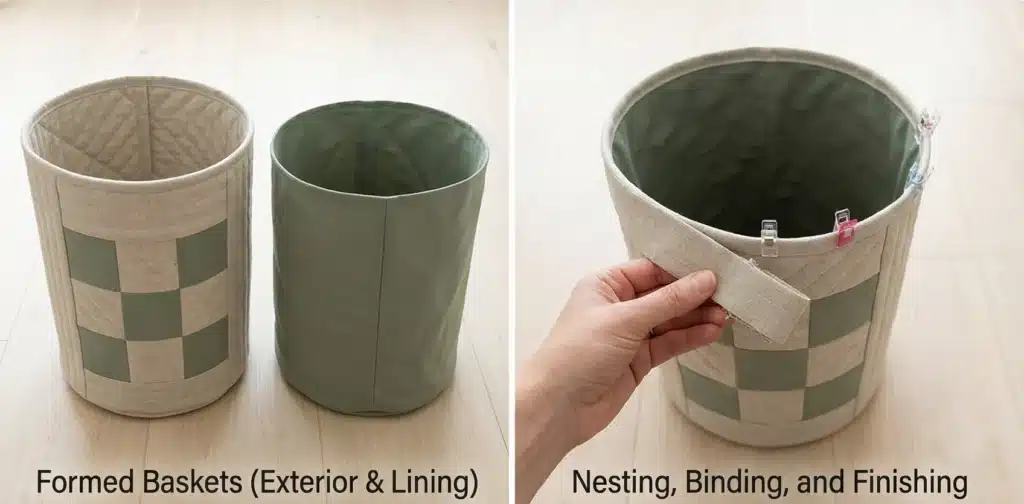 Reversible Modern Contemporary Quilted Laundry Baskets for Chic Organization