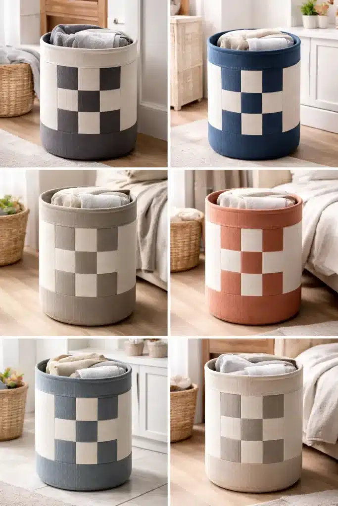 Reversible Modern Contemporary Quilted Laundry Baskets for Chic Organization