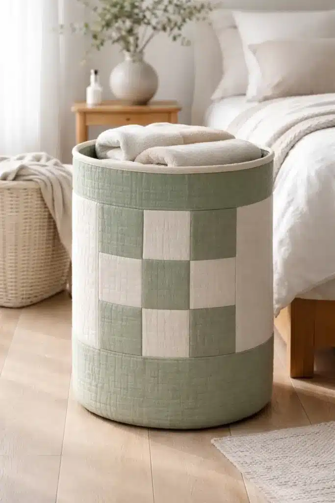 Reversible Modern Contemporary Quilted Laundry Baskets for Chic Organization