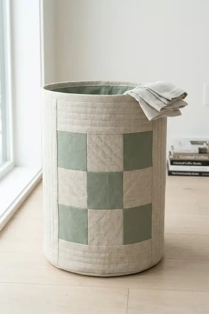 Reversible Modern Contemporary Quilted Laundry Baskets for Chic Organization